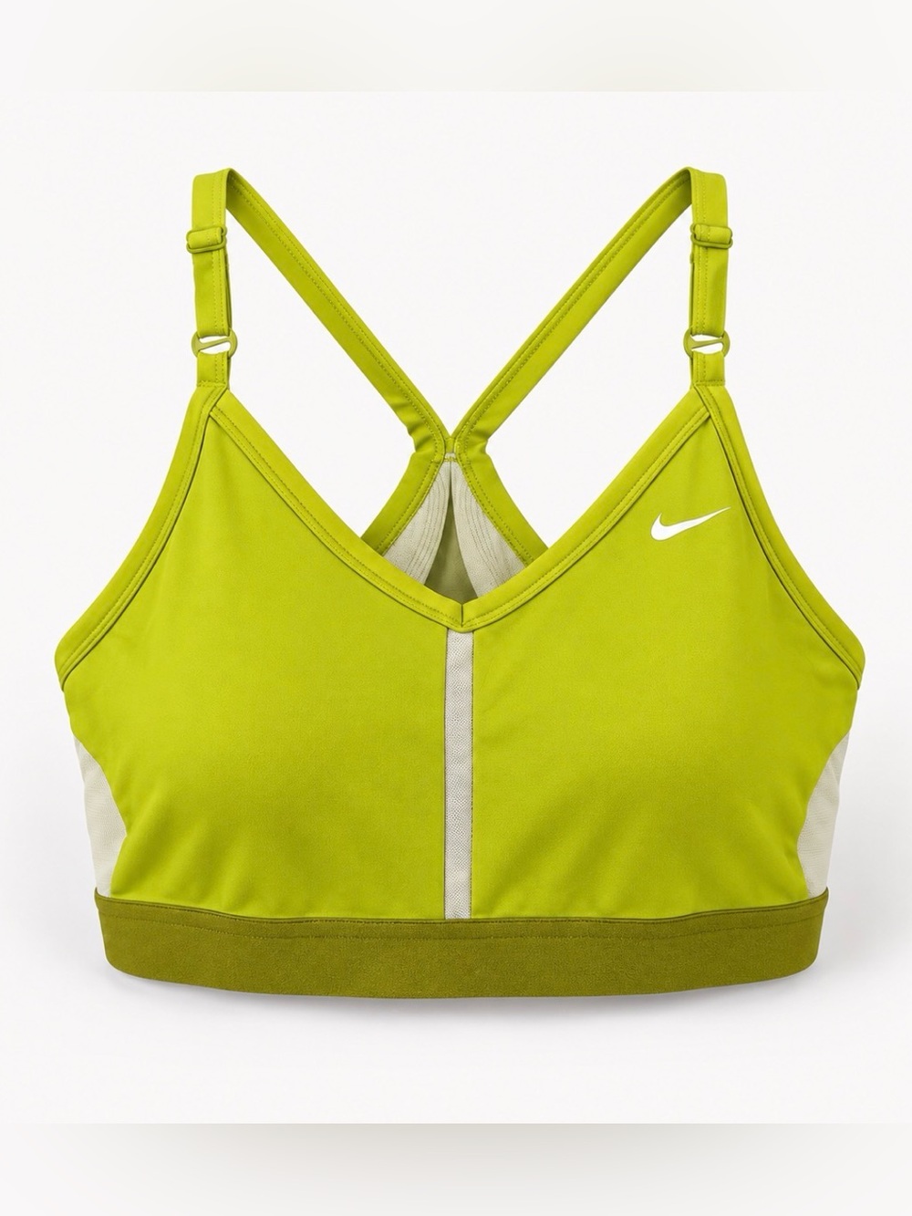 Nike Dri-FIT Mesh Sports Bra Lime Green Chartreuse Adjustable Straps XL